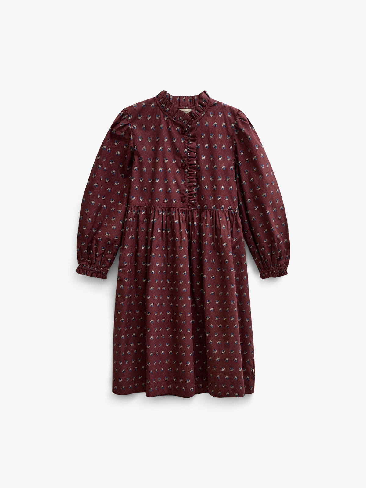 Poplin-kjole med stolpelukning Tween - Bordeaux Flowerprint | 101439 Julia