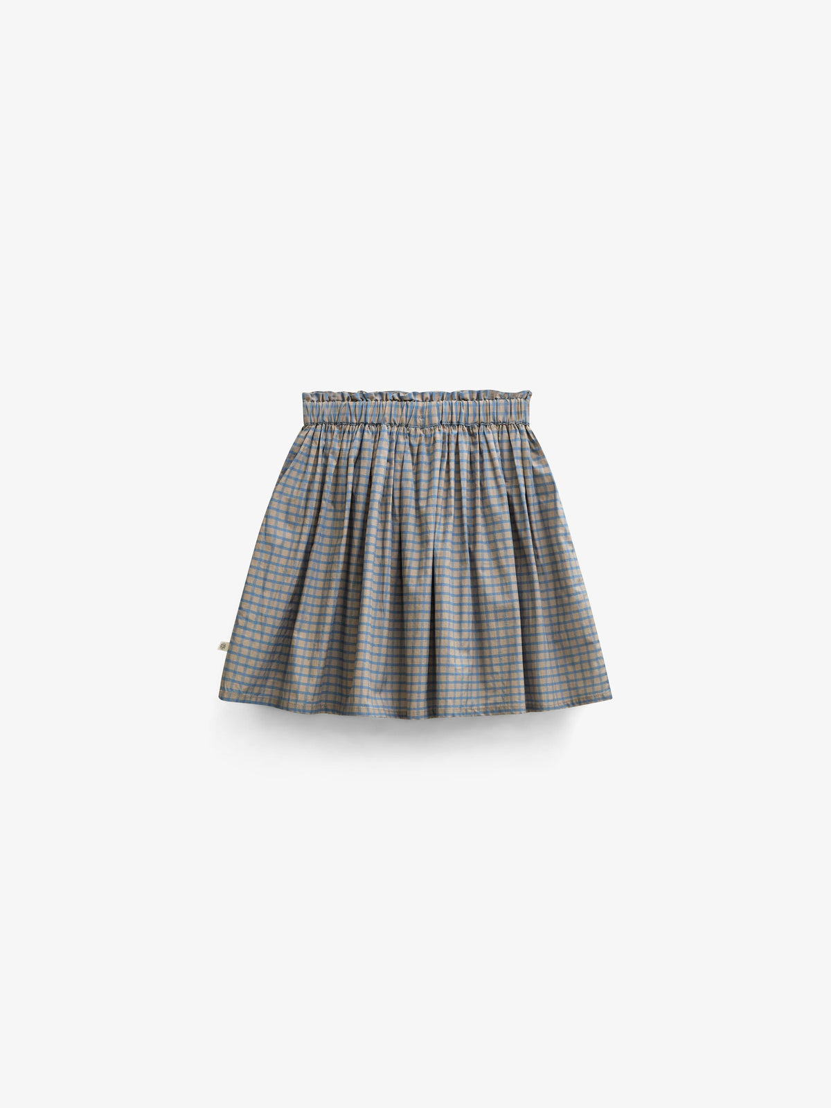 Poplin-nederdel med flæselommer Tween - Blue Check | 101446 Julia