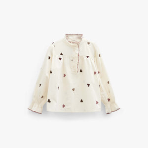 Bomuldsbluse med hjertebroderi Tween - Rose/Bordeaux | 101458 Elina