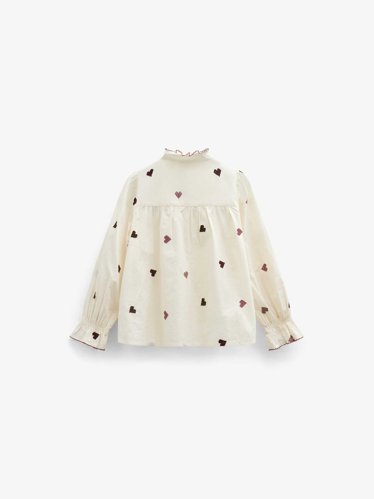 Bomuldsbluse med hjertebroderi Tween - Rose/Bordeaux | 101458 Elina