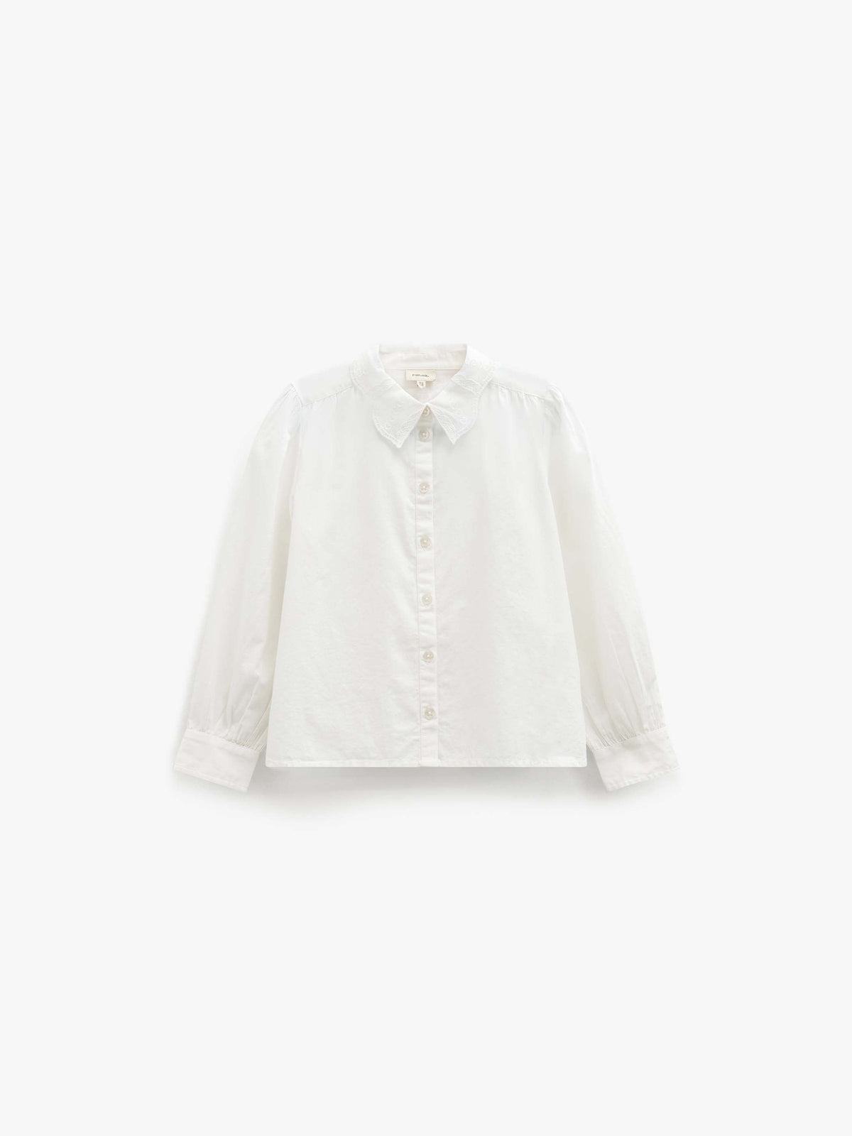 Bomuldsskjorte med blondekrave Kids - Offwhite | 101459 Holly