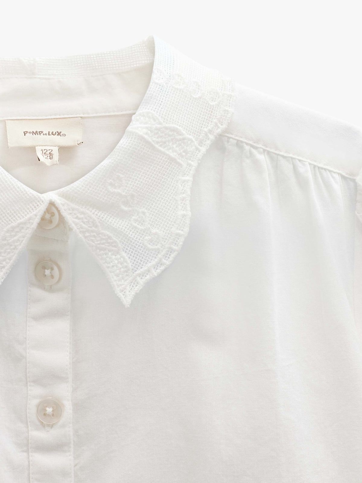 Bomuldsskjorte med blondekrave Tween - Offwhite | 101460 Holly