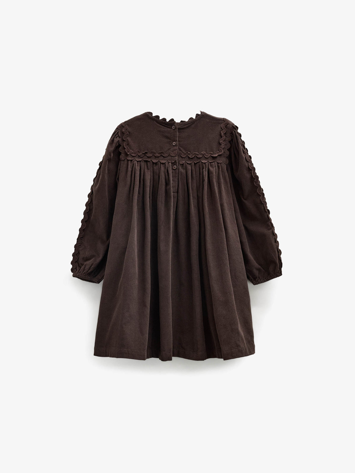 Fløjlskjole med zig-zag bånd Tween - Dark Brown | 101474 Sille