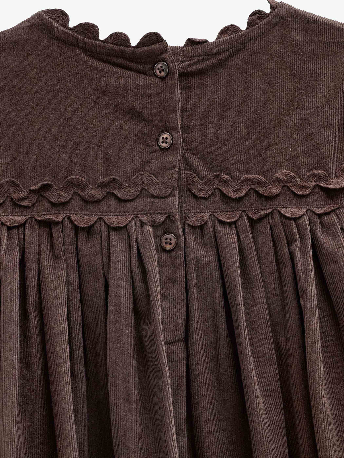 Fløjlskjole med zig-zag bånd Tween - Dark Brown | 101474 Sille