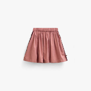 Fløjlsnederdel med zig-zag bånd Kids - Dusty Rose | 101479 Sille