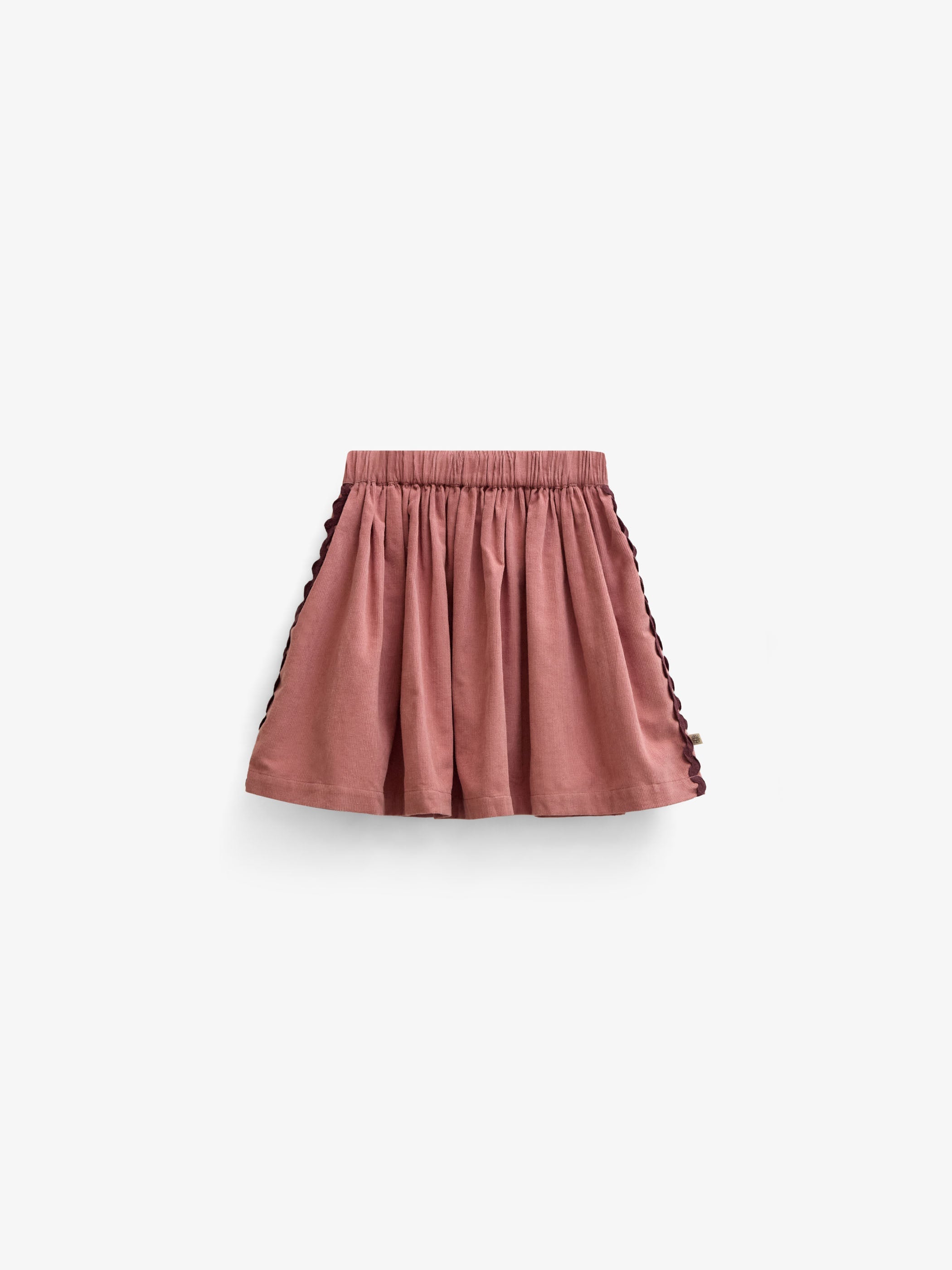 Fløjlsnederdel med zig-zag bånd Tween - Dusty Rose | 101480 Sille