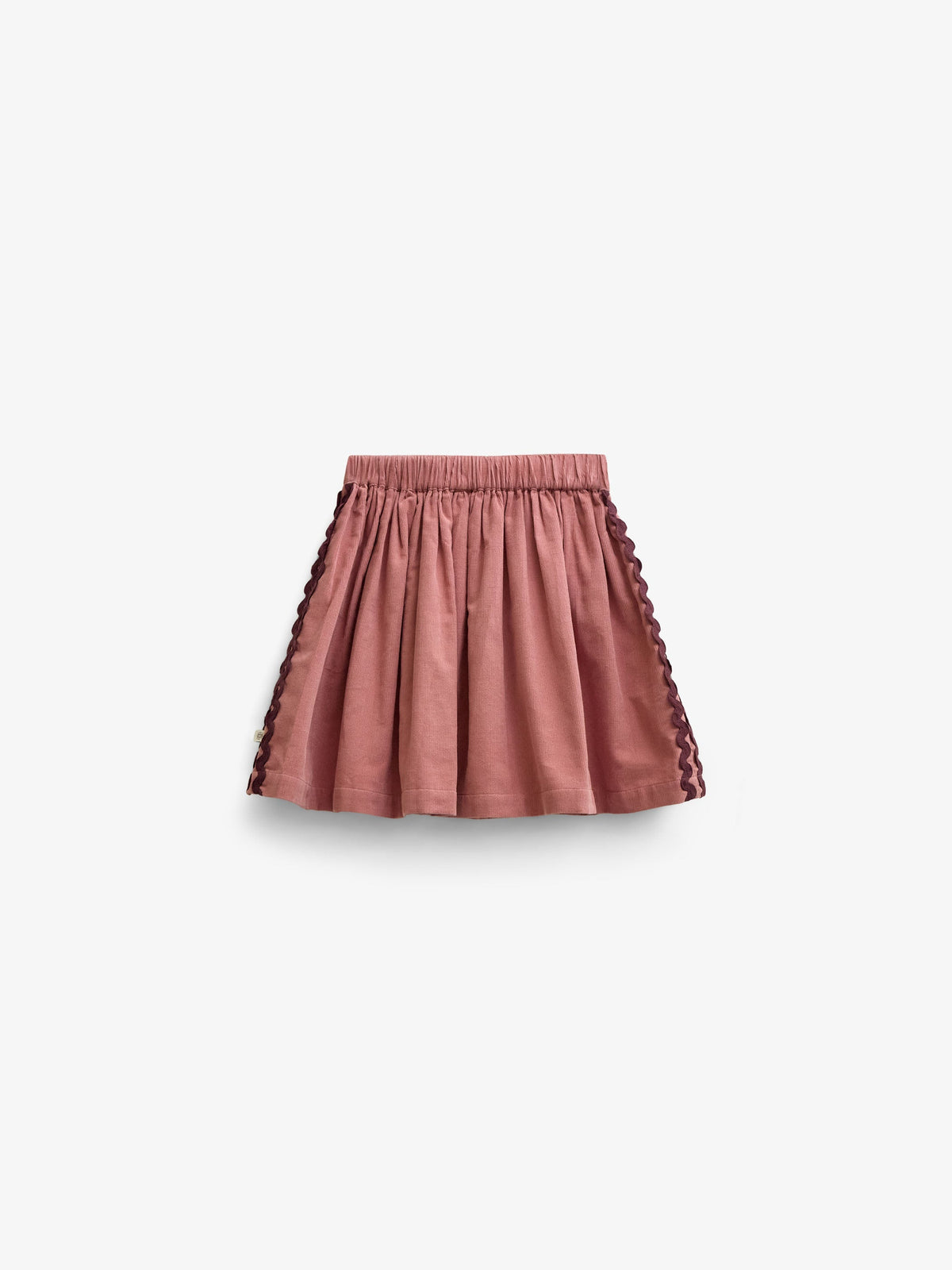 Fløjlsnederdel med zig-zag bånd Tween - Dusty Rose | 101480 Sille