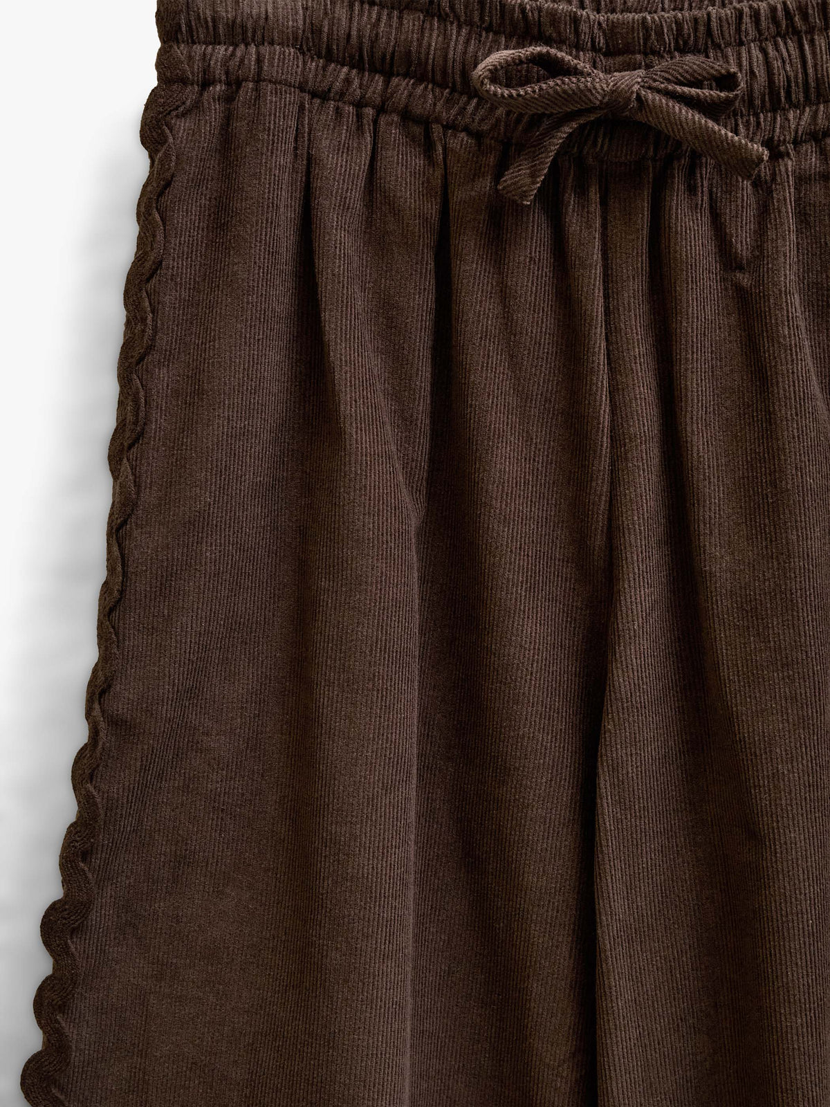 Fløjlsbukser med zig-zag bånd Tween - Dark Brown | 101482 Sille