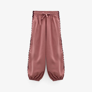 Fløjlsbukser med zig-zag bånd Tween - Dusty Rose | 101484 Sille