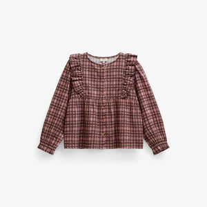 Ternet bomuldsbluse med flæser Tween - Rose | 101494 Penny