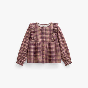 Ternet bomuldsbluse med flæser Kids - Rose | 101493 Penny