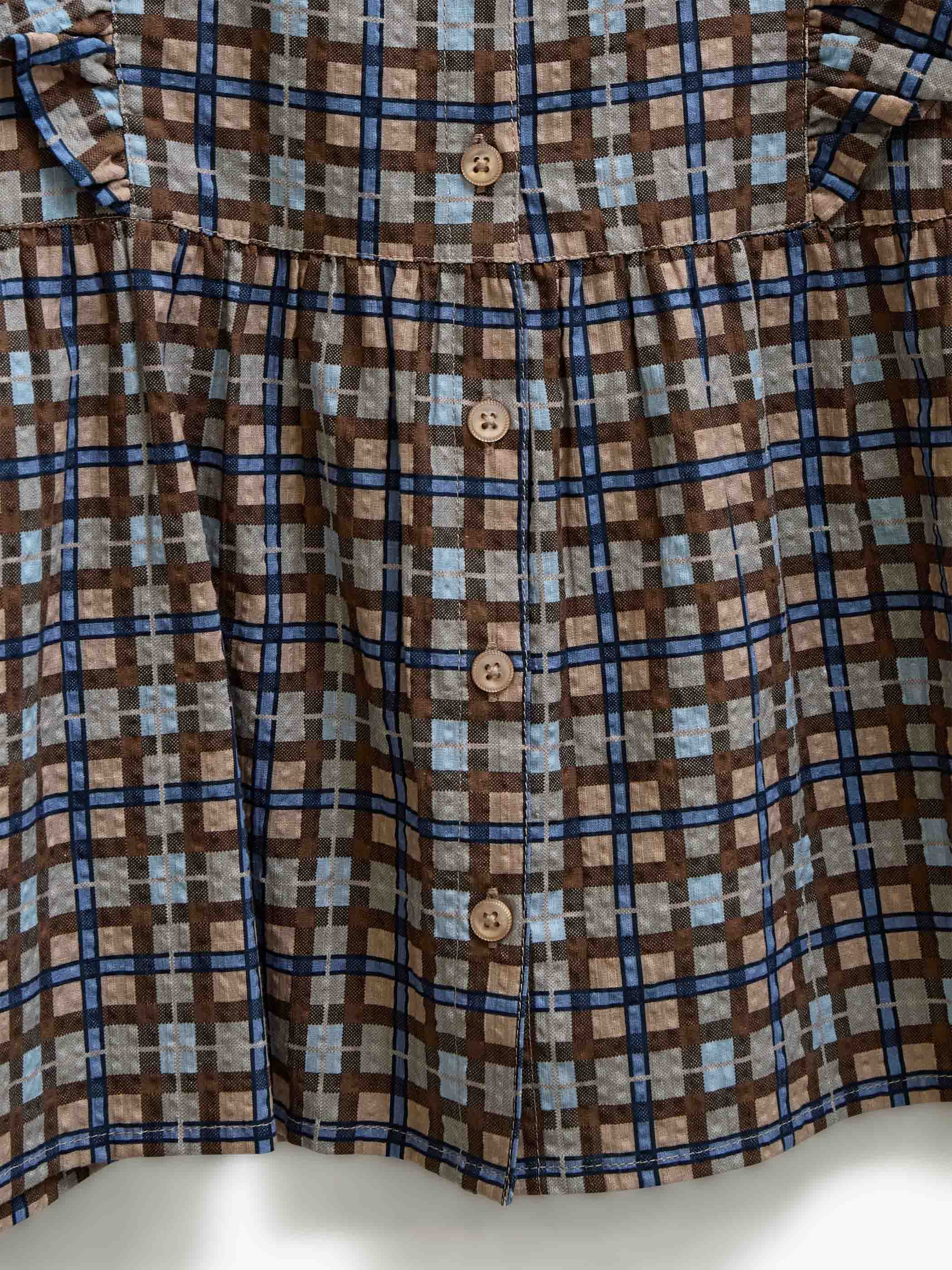 Ternet bomuldsbluse med flæser Tween - Blue | 101496 Penny
