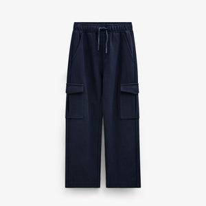 Cargo-joggingbukser i struktureret sweatkvalitet Tween - Navy | 101511 Wilder