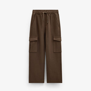 Cargo-joggingbukser i struktureret sweatkvalitet Tween - Brown | 101512 Wilder