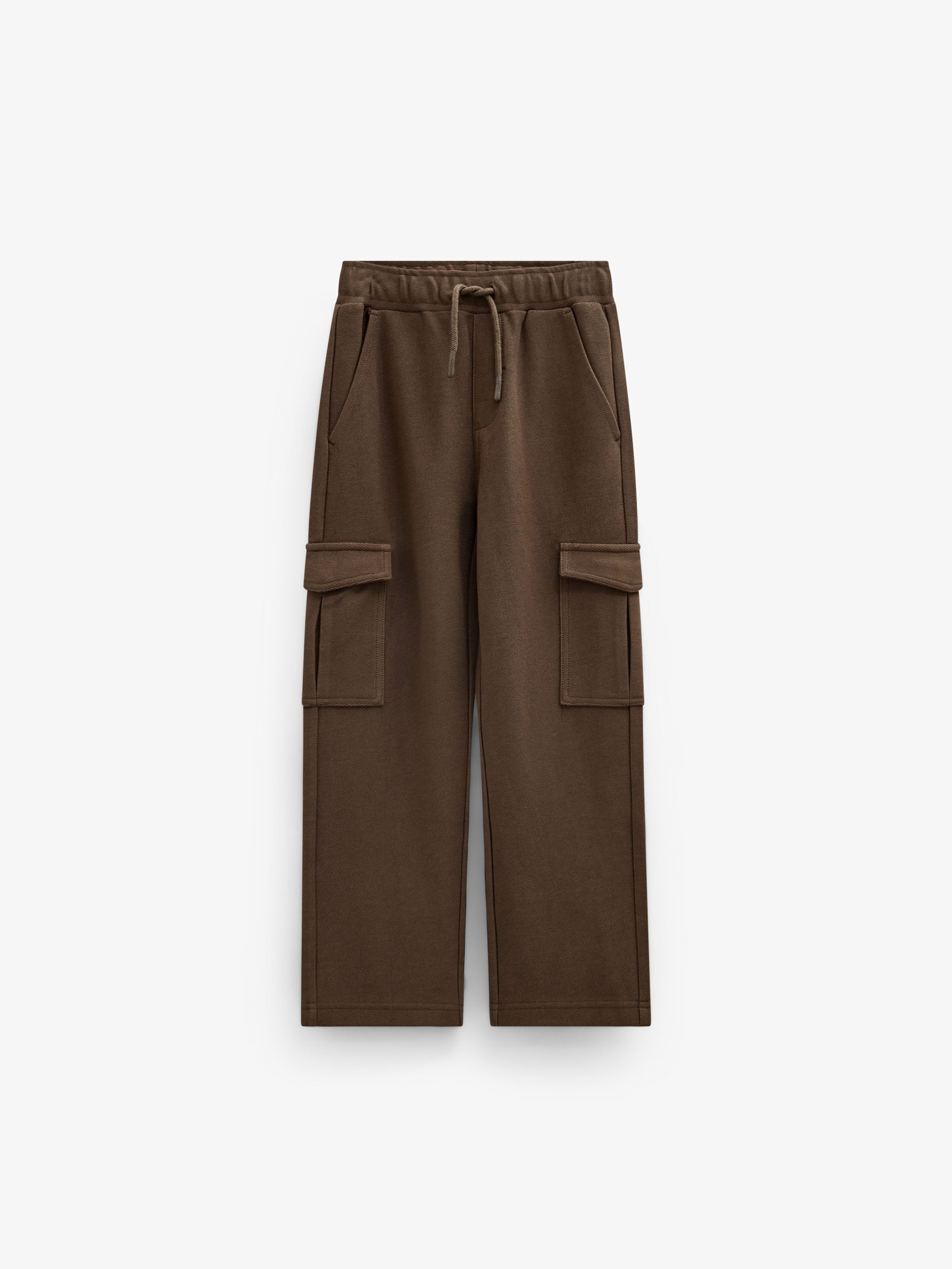 Cargo-joggingbukser i struktureret sweatkvalitet Tween - Brown | 101512 Wilder