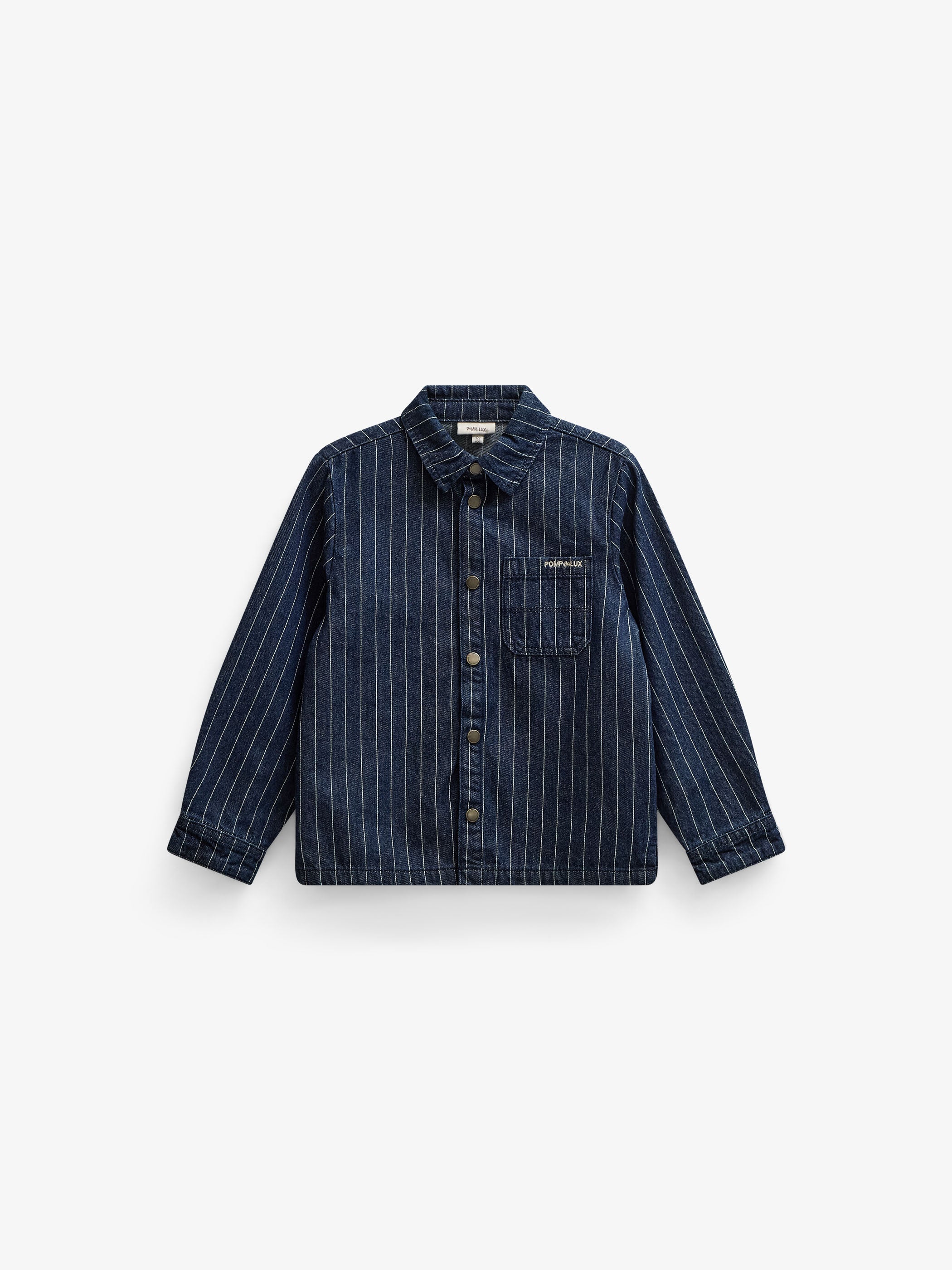Nålestribet denim-overshirt Tween - Dark Blue | 101515 Austin
