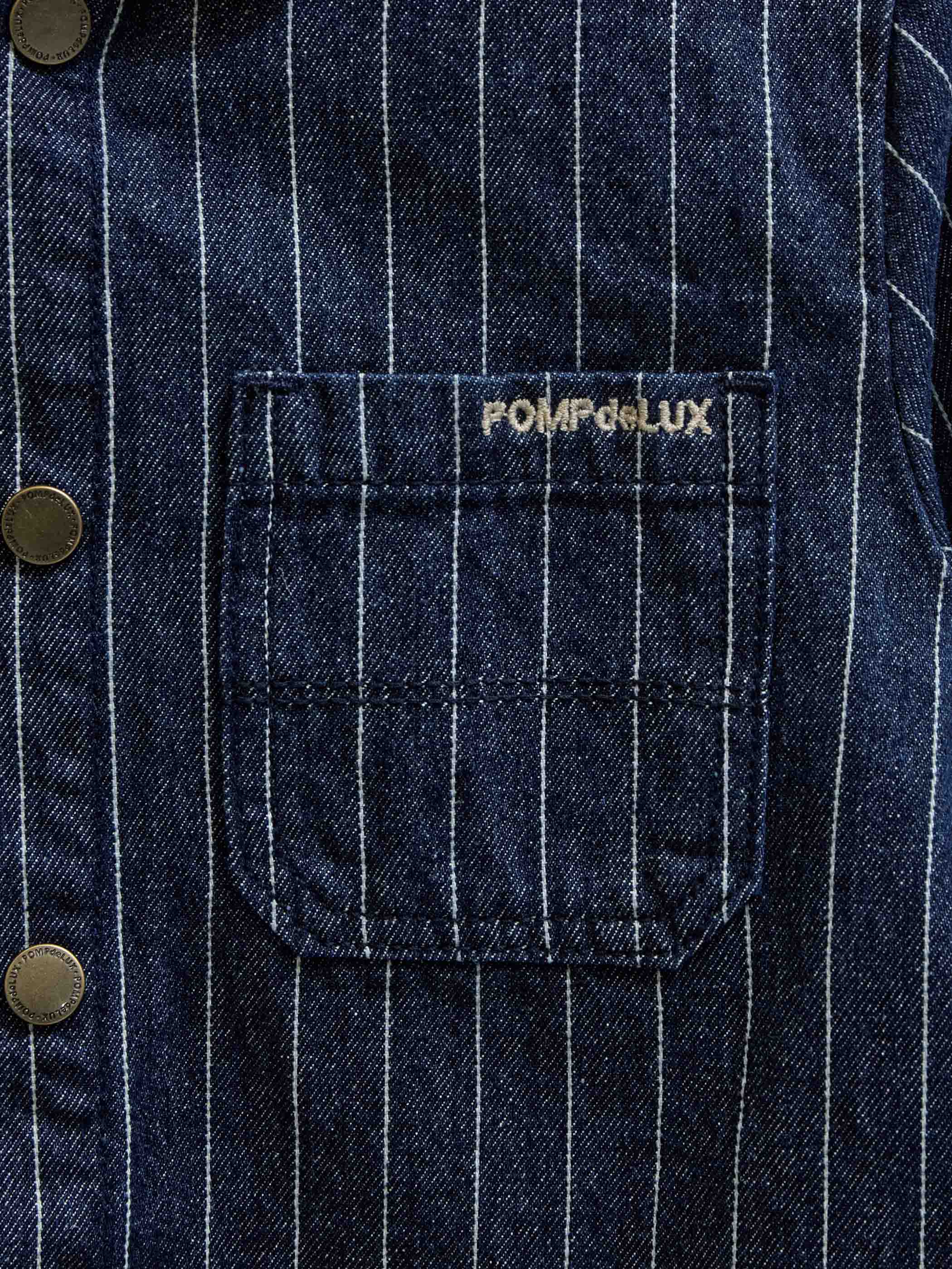Nålestribet denim-overshirt Tween - Dark Blue | 101515 Austin