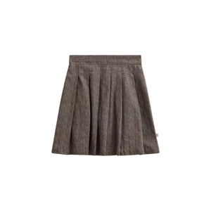 Bomuldsnederdel med sildebensmønster Tween - Dark Brown | 101521 Susse