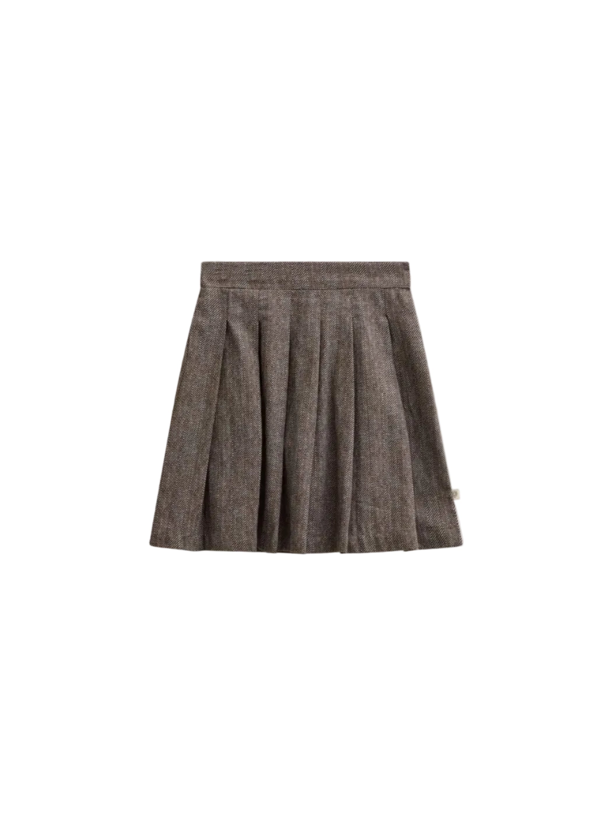 Bomuldsnederdel med sildebensmønster Tween - Dark Brown | 101521 Susse