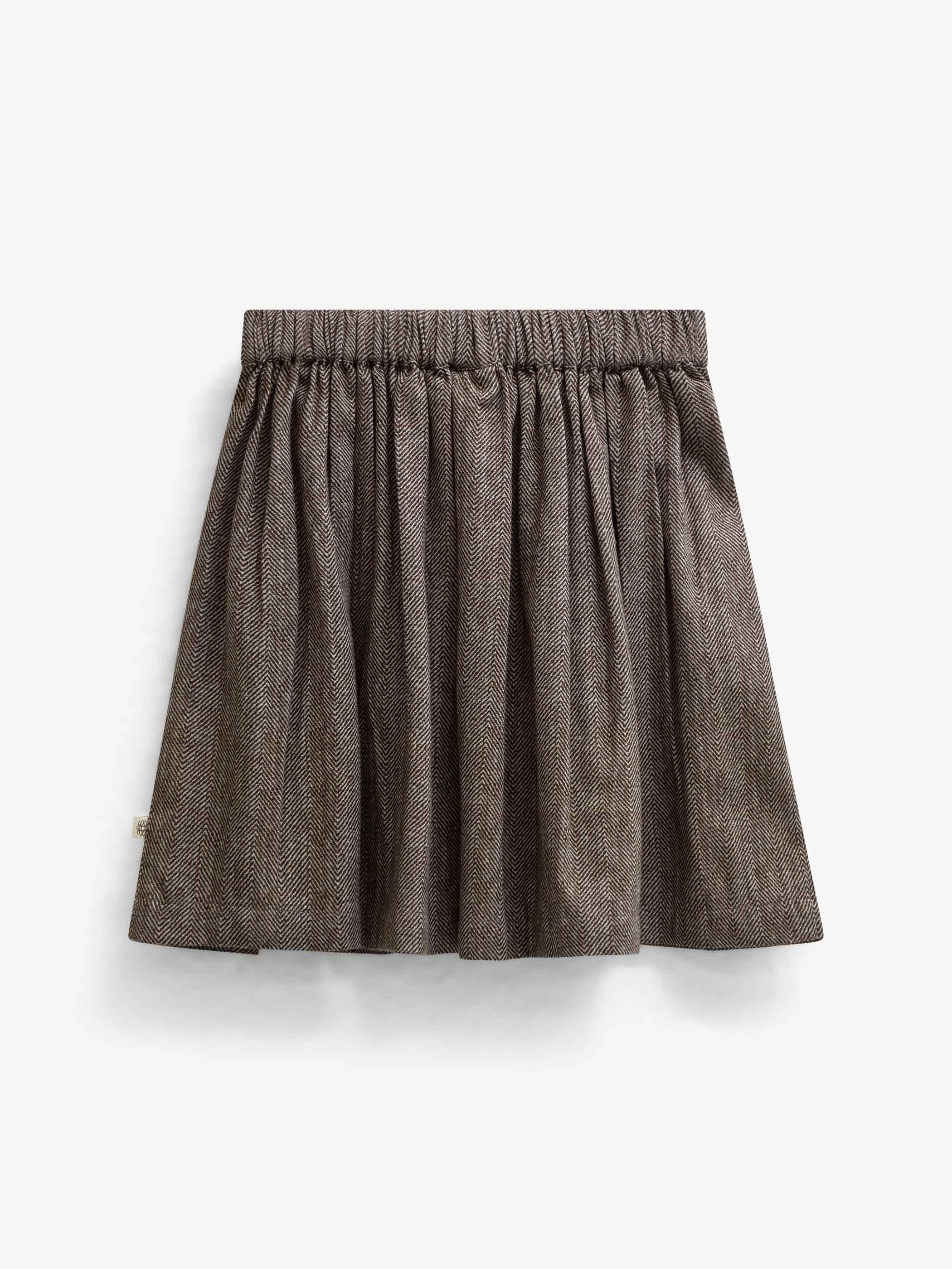 Bomuldsnederdel med sildebensmønster Tween - Dark Brown | 101521 Susse