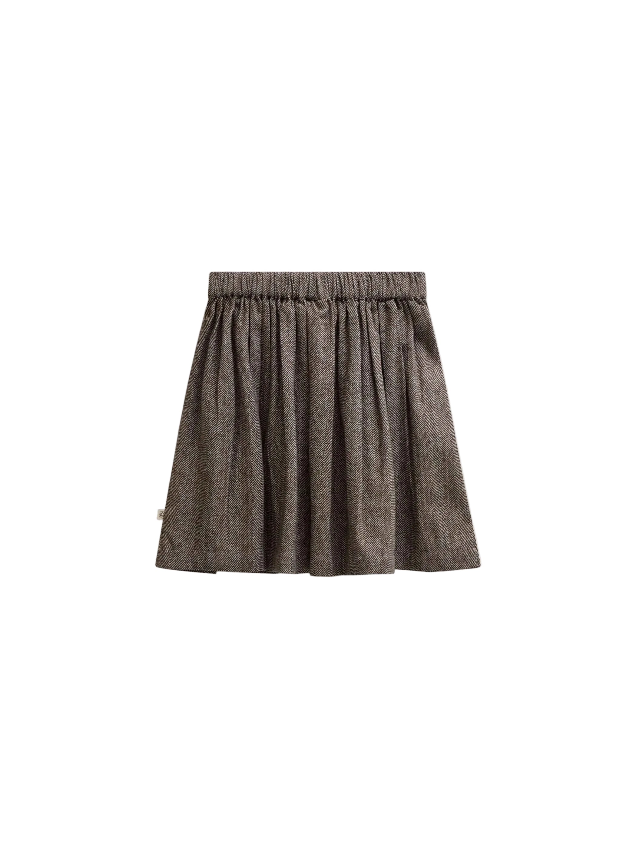 Bomuldsnederdel med sildebensmønster Kids - Dark Brown | 101520 Susse