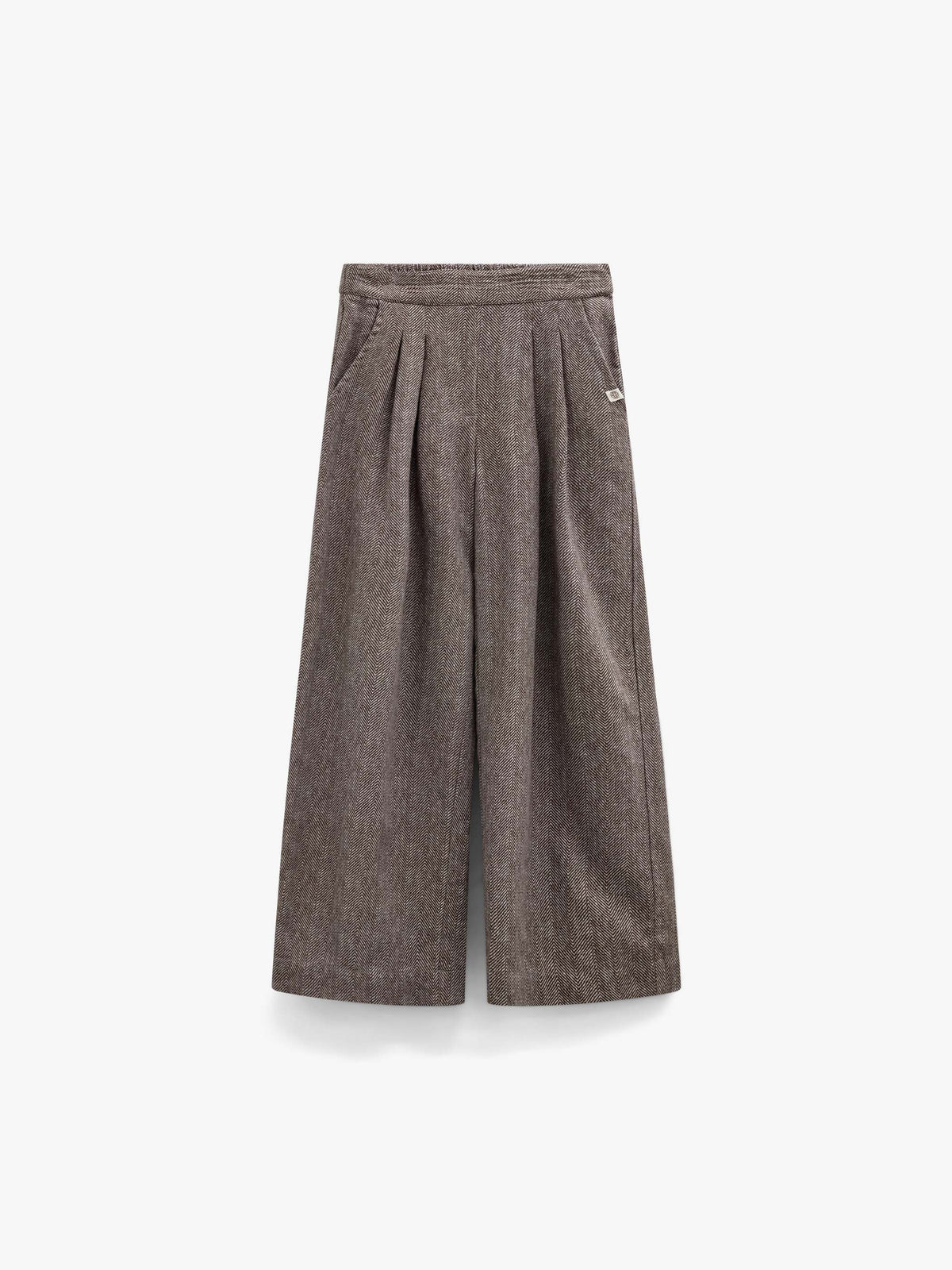 Bomuldsbukser med sildebensmønster Tween - Dark Brown | 101522 Susse