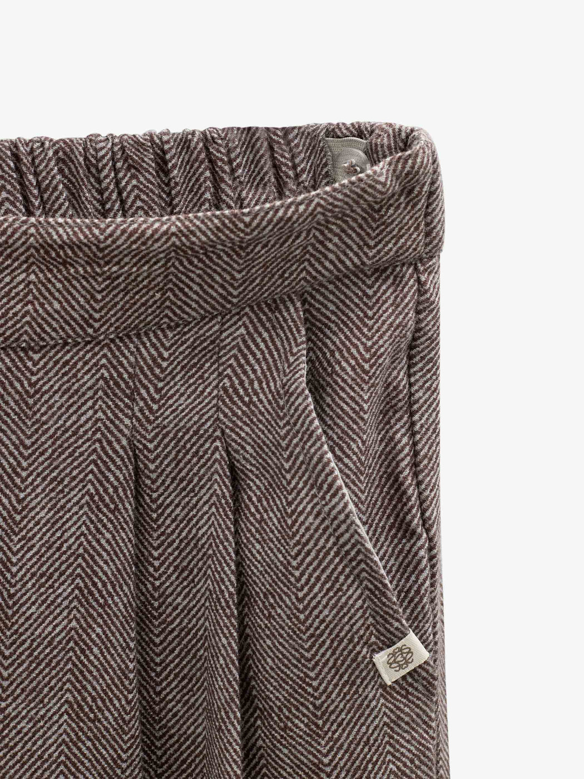 Bomuldsbukser med sildebensmønster Tween - Dark Brown | 101522 Susse