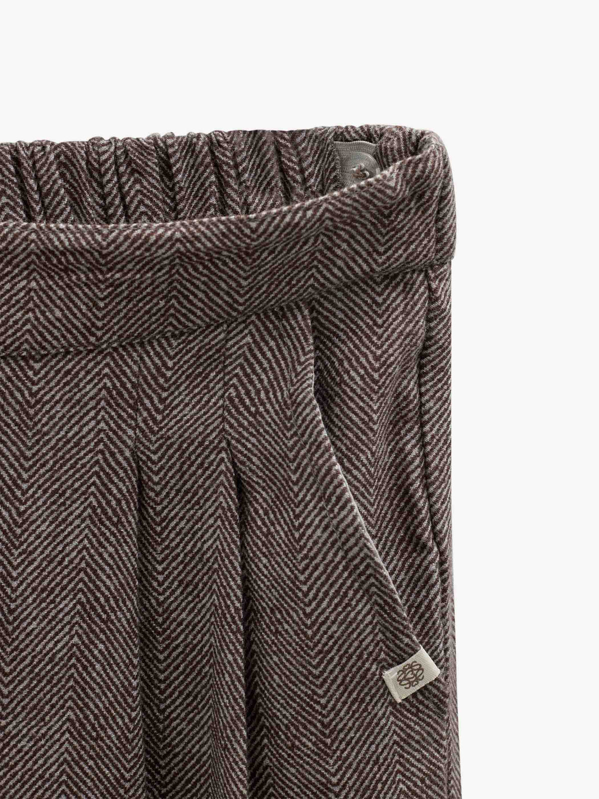 Bomuldsbukser med sildebensmønster Tween - Dark Brown | 101522 Susse