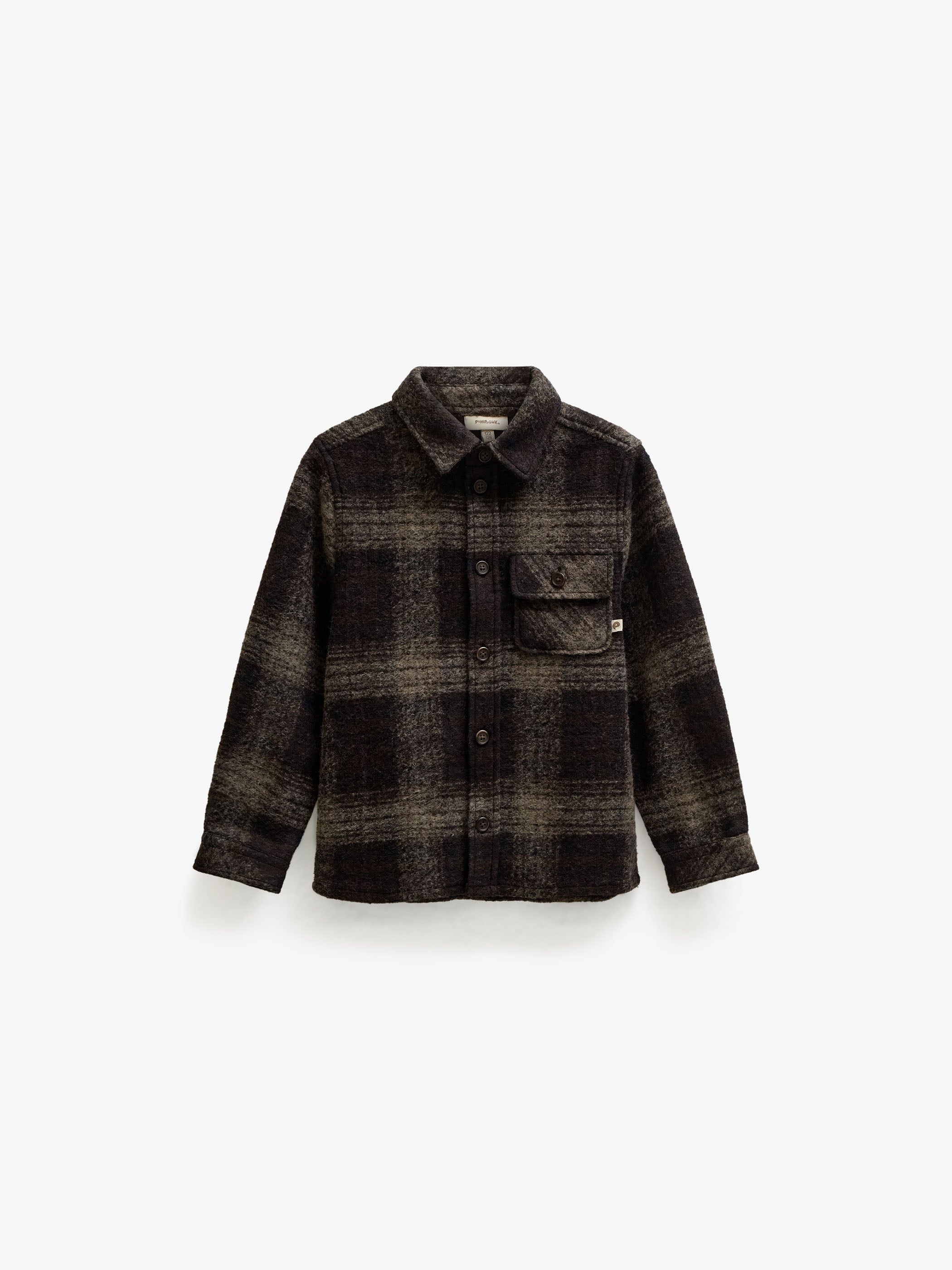 Ternet overshirt i børstet uldblanding Kids - Brown Check | 101525 Daxton