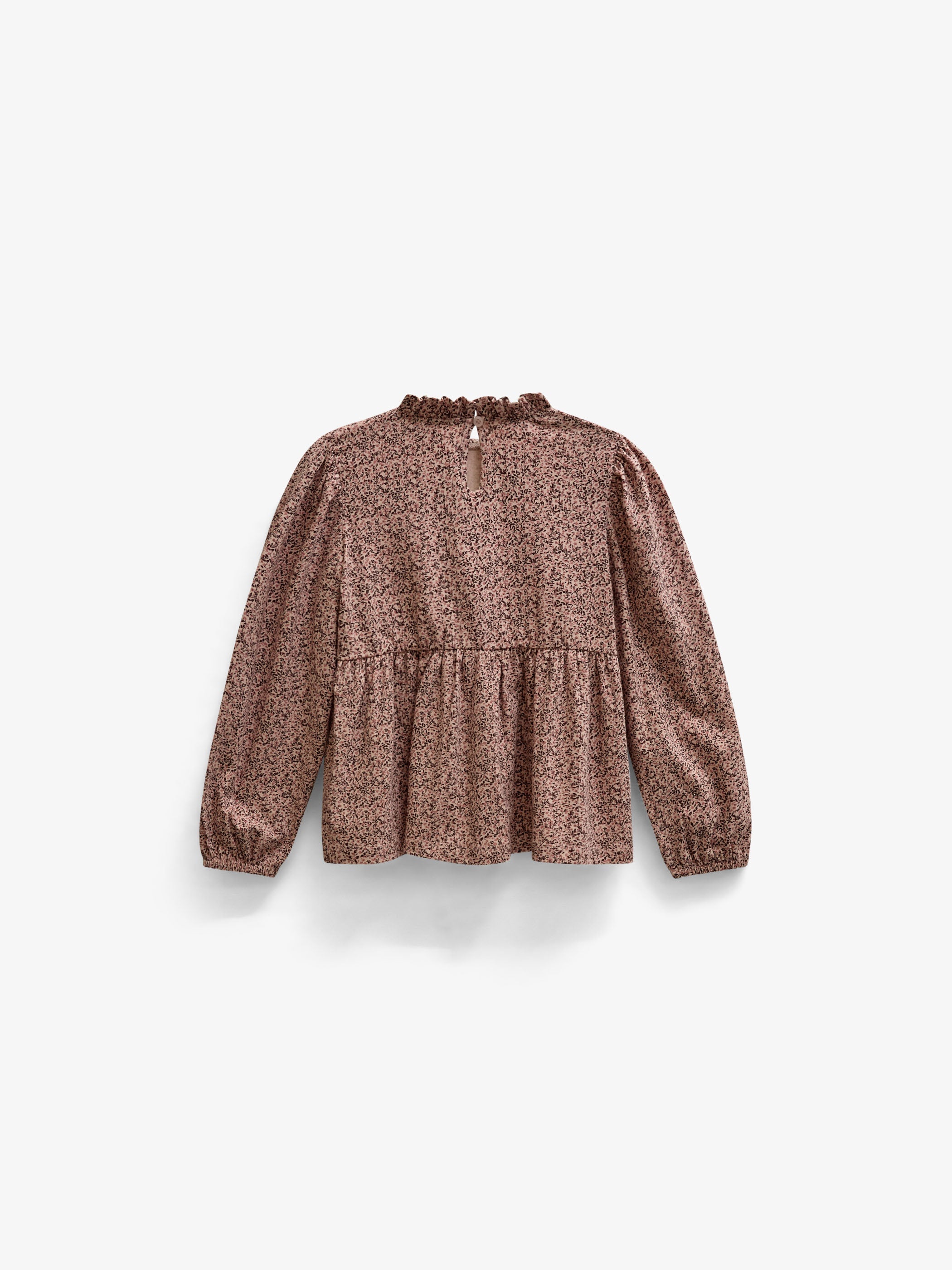 Småblomstret jerseybluse med peplum Kids - Rose/Bordeaux | 101543 Heidi