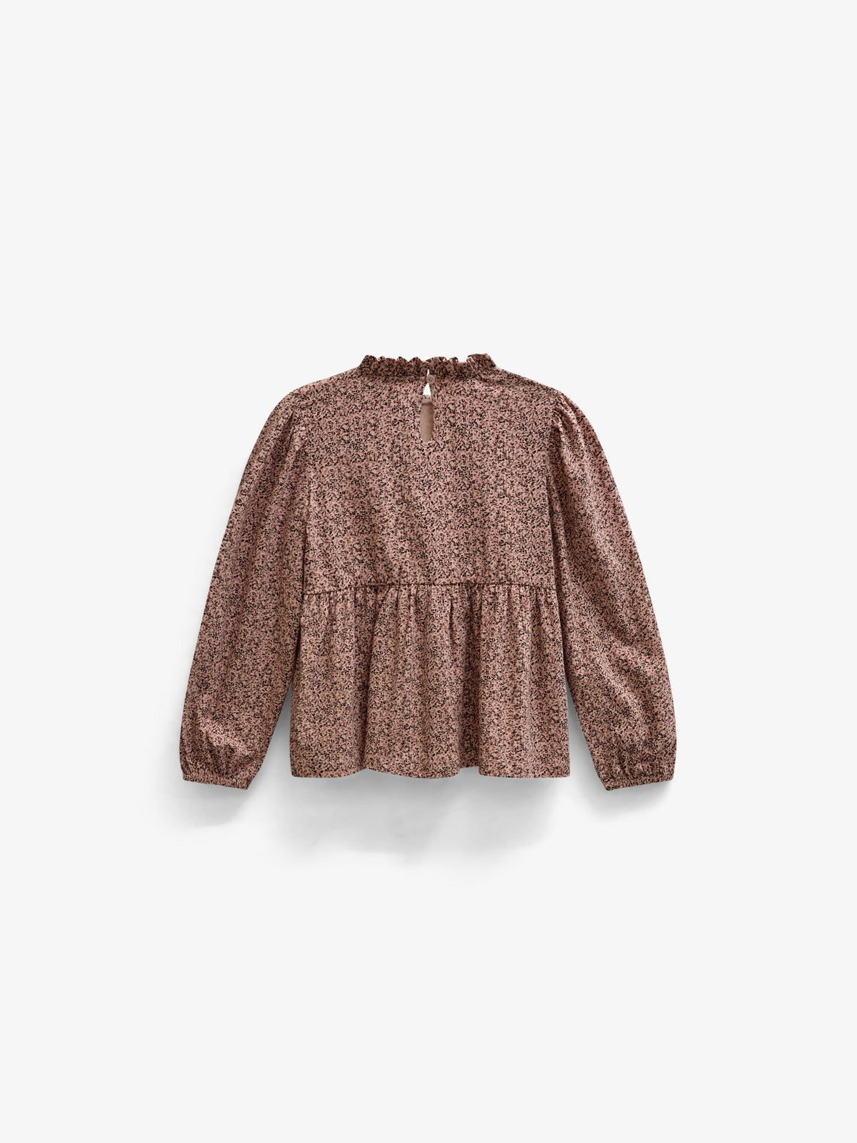 Småblomstret jerseybluse med peplum Tween - Rose/Bordeaux | 101544 Heidi