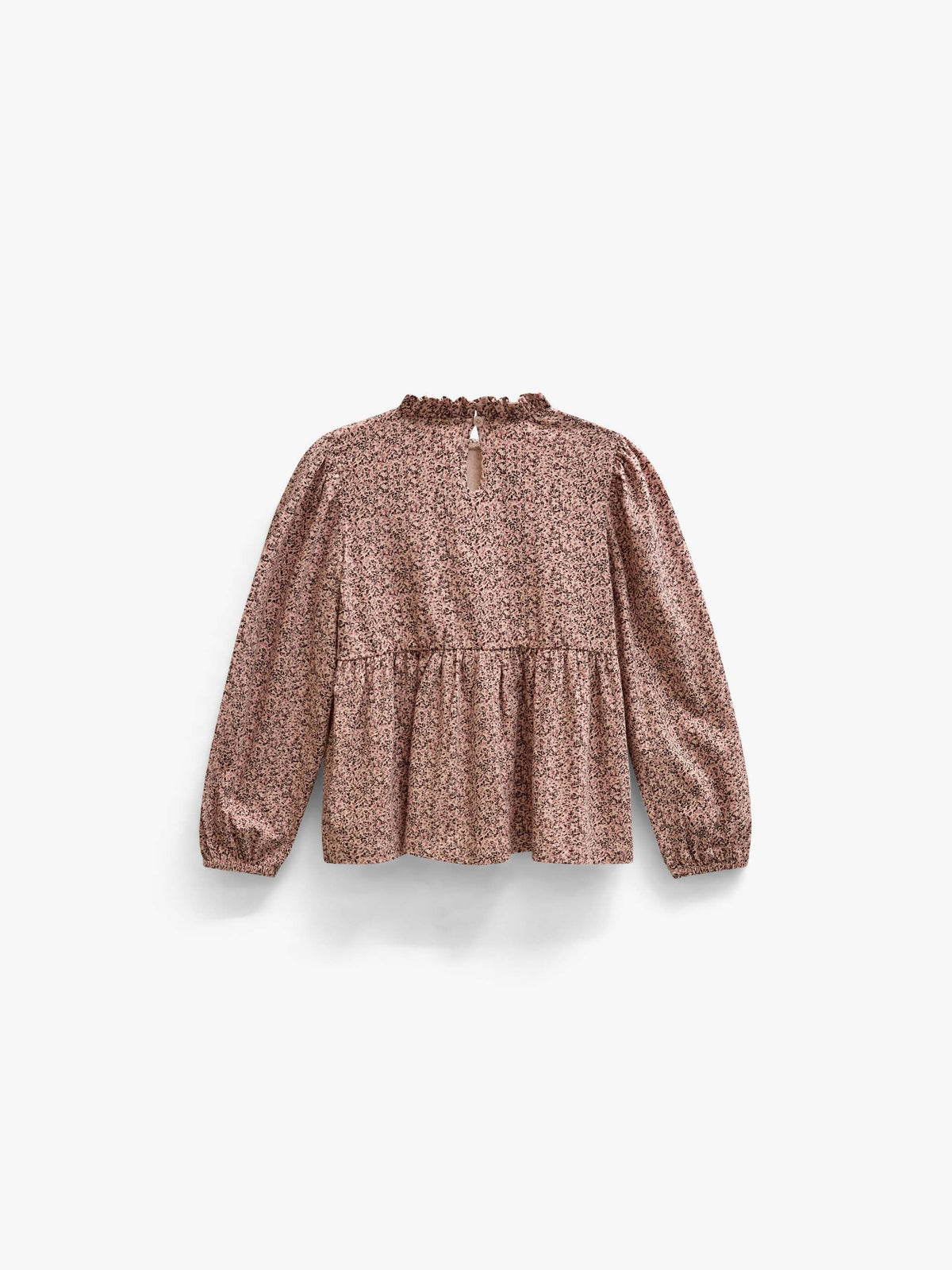 Småblomstret jerseybluse med peplum Kids - Rose/Bordeaux | 101543 Heidi