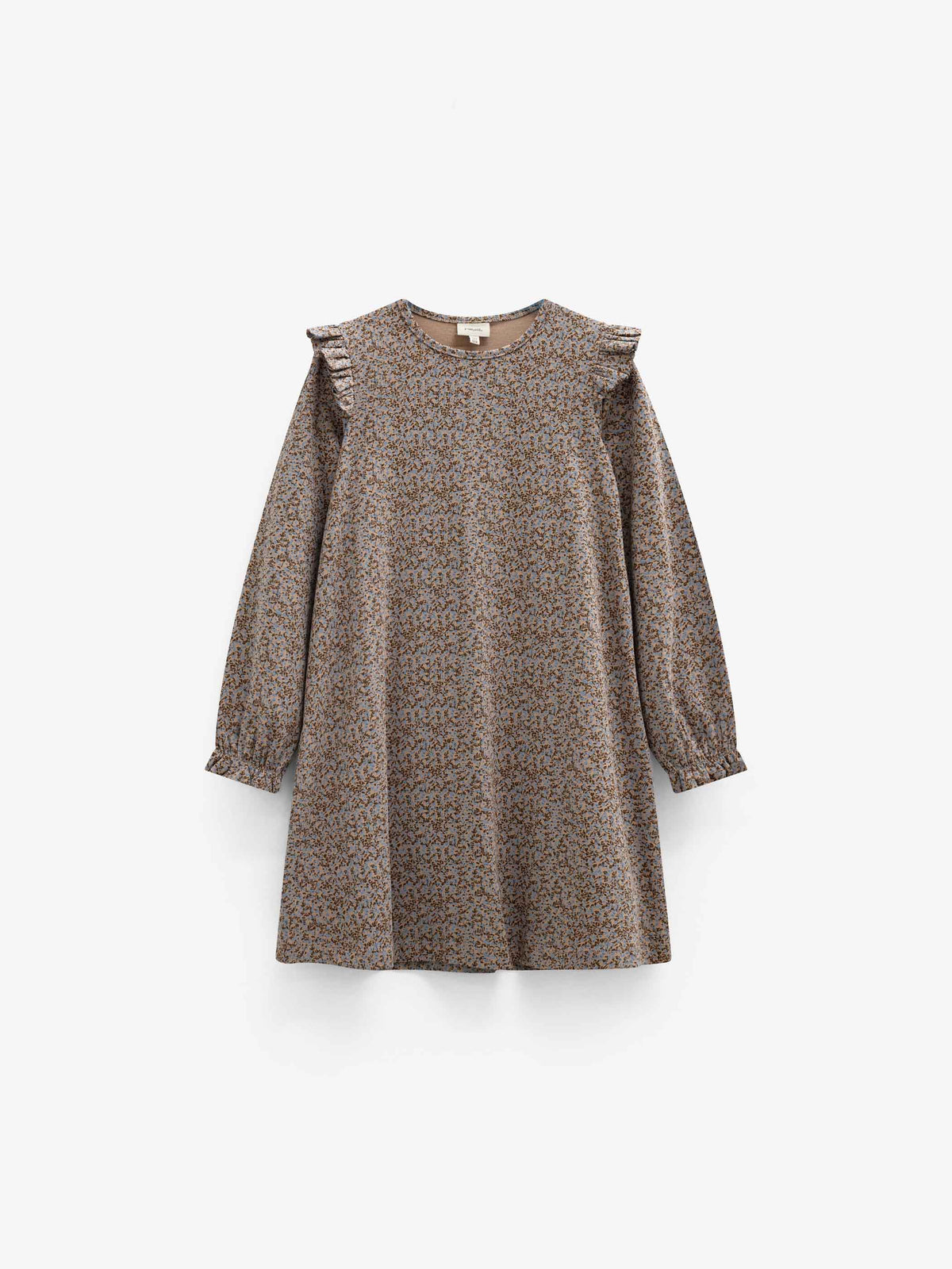 Småblomstret jerseykjole Tween - Blue/Brown | 101554 Heidi