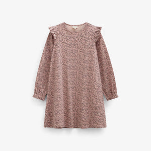 Småblomstret jerseykjole Tween - Rose/Bordeaux | 101556 Heidi