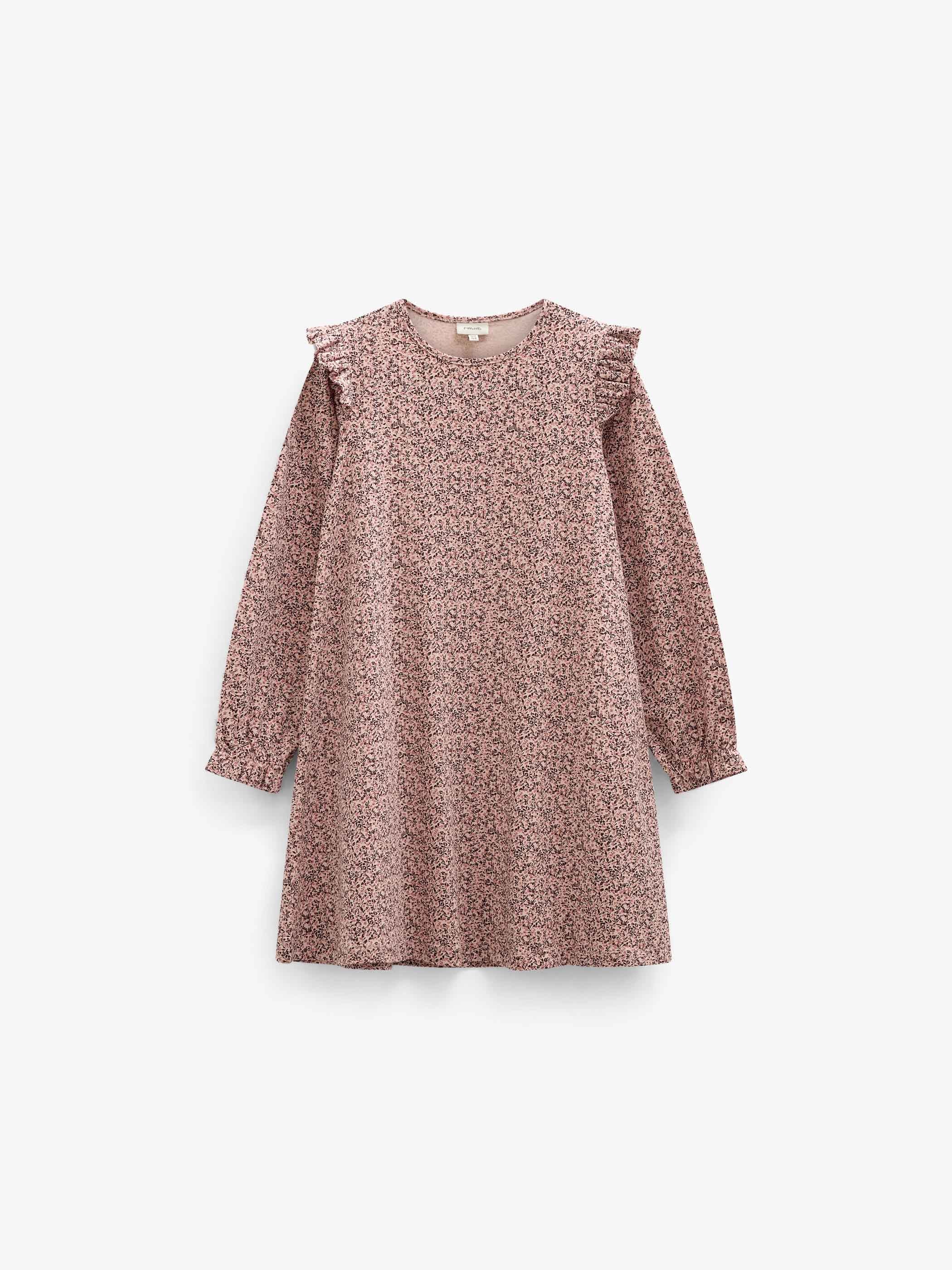 Småblomstret jerseykjole Kids - Rose/Bordeaux | 101555 Heidi