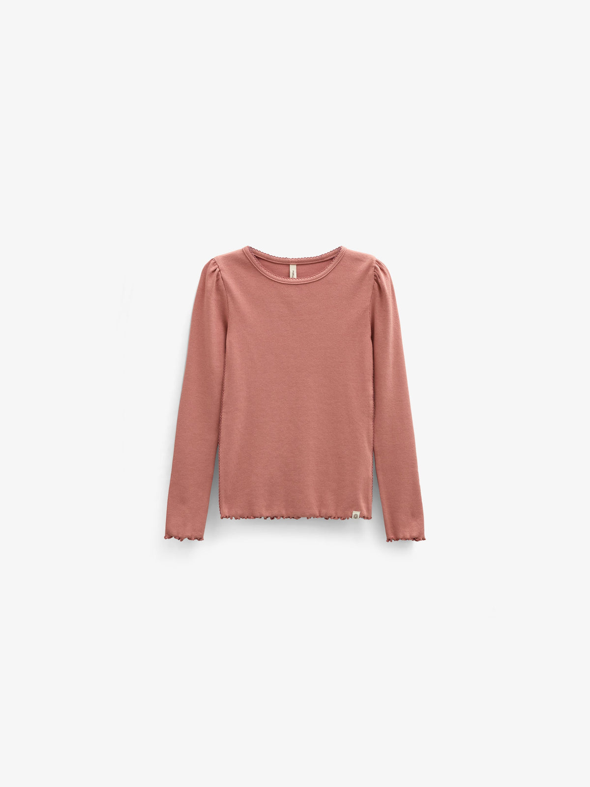 Ribbet langærmet T-shirt i modalblanding Kids - Dusty Rose | 101559 Lottie