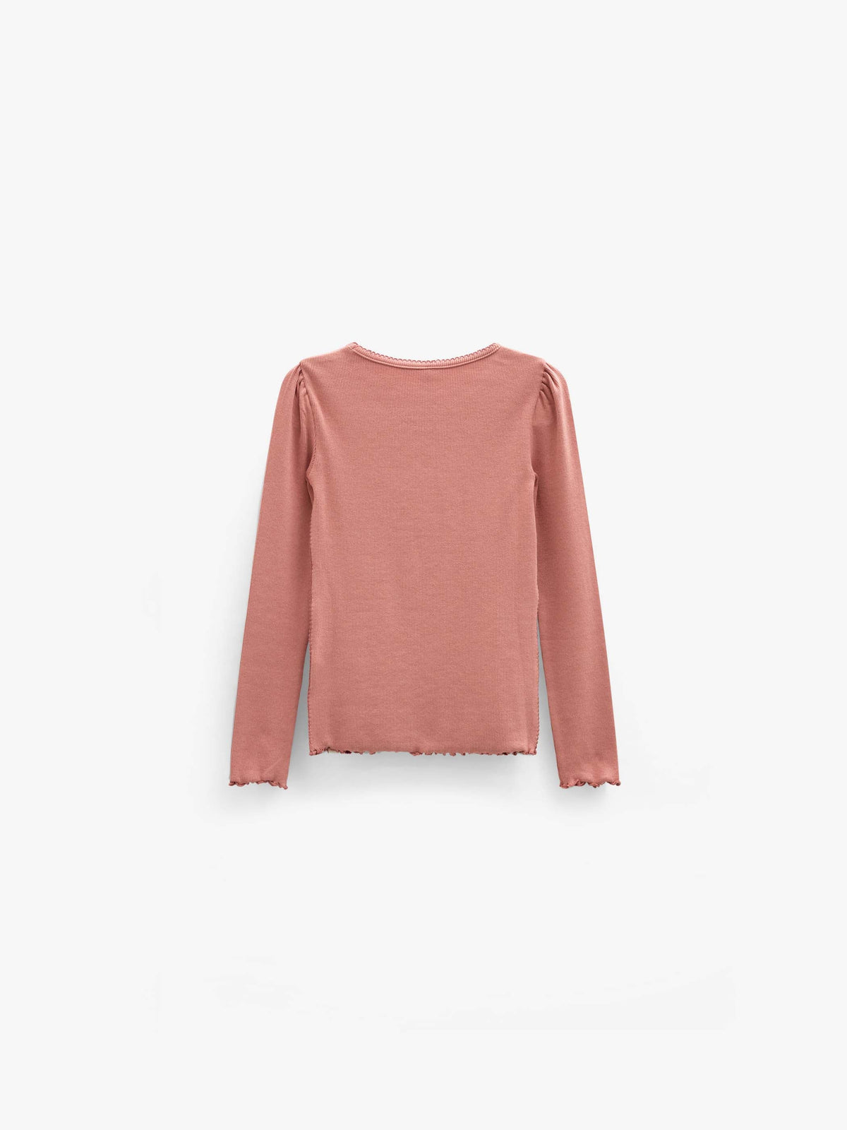 Ribbet langærmet T-shirt i modalblanding Tween - Dusty Rose | 101560 Lottie