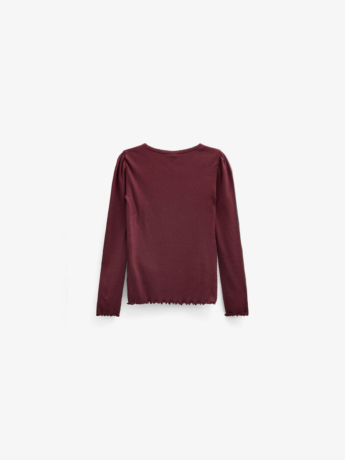 Ribbet langærmet T-shirt i modalblanding Kids - Bordeaux | 101561 Lottie