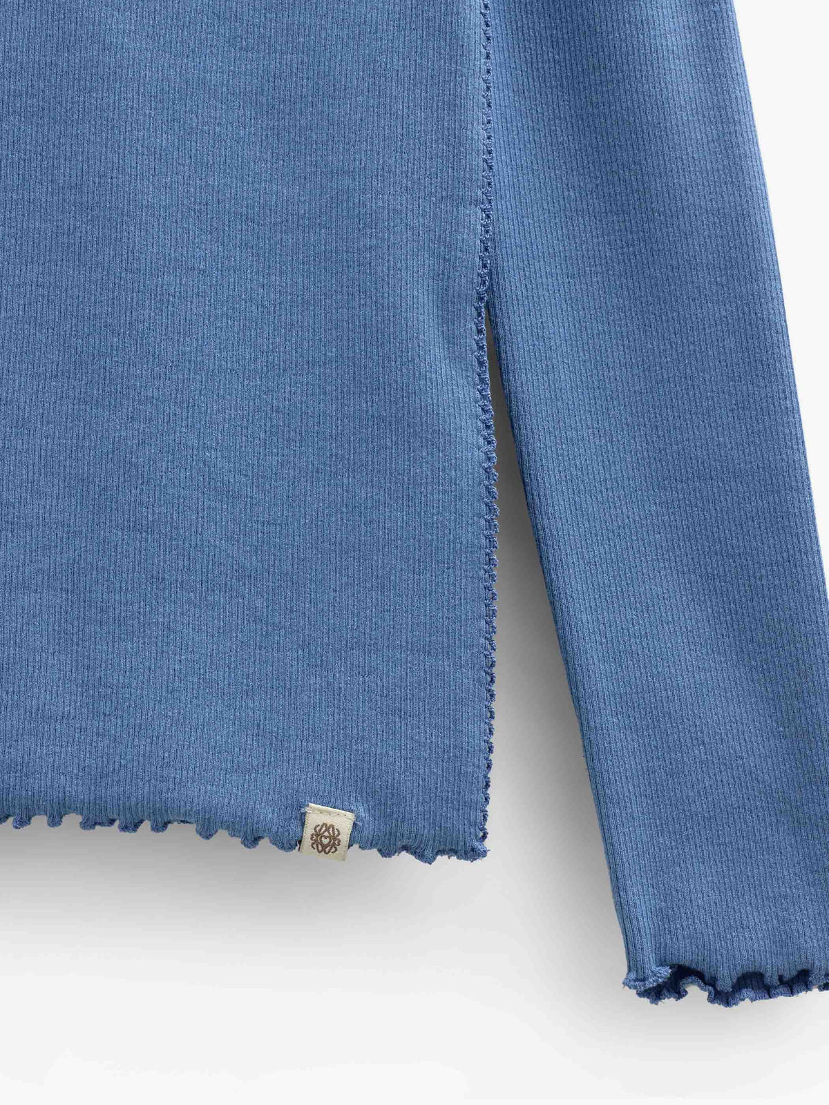 Ribbet langærmet T-shirt i modalblanding Kids - Dusty Blue | 101563 Lottie