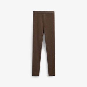 Ribbede leggings i modalblanding Tween - Brown | 101566 Lottie
