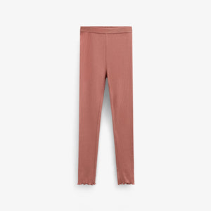 Ribbede leggings i modalblanding Tween - Dusty Rose | 101568 Lottie