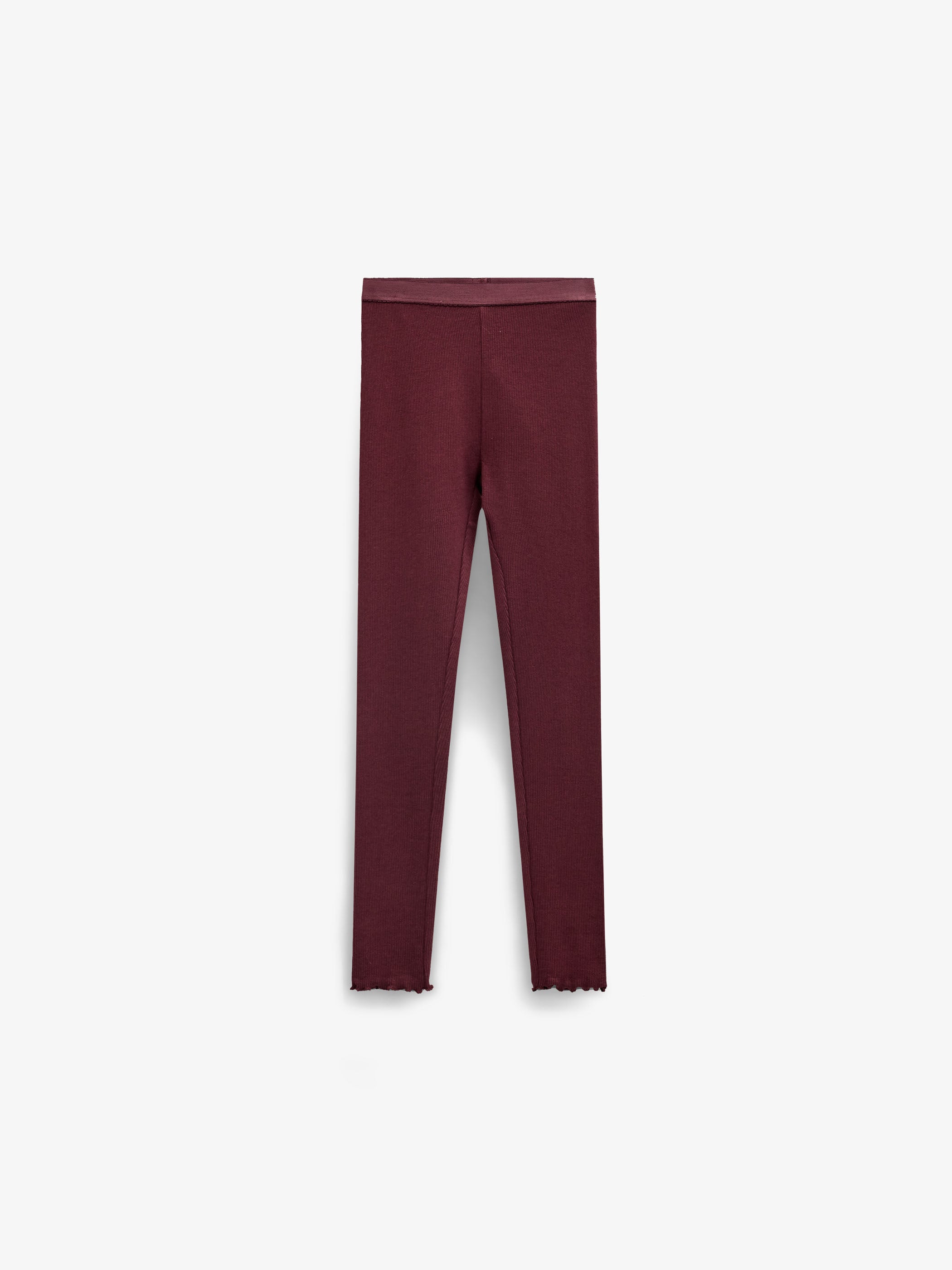 Ribbede leggings i modalblanding Tween - Bordeaux | 101570 Lottie