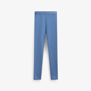 Ribbede leggings i modalblanding Tween - Dusty Blue | 101572 Lottie