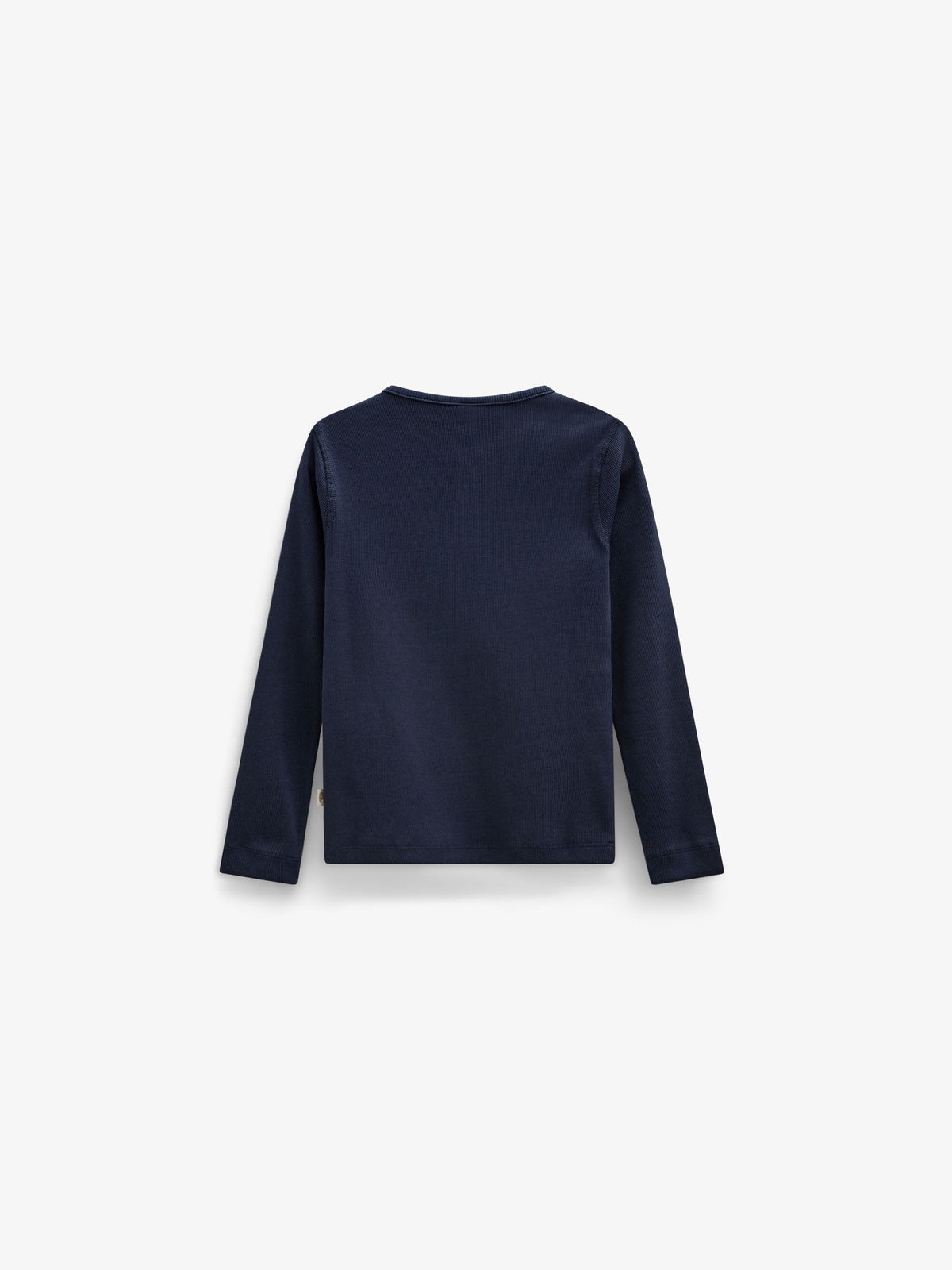 Ribbet langærmet T-shirt med stolpelukning Tween - Navy | 101592 Conrad