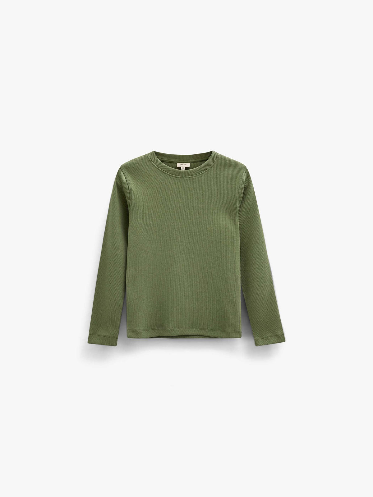 Ribbet langærmet T-shirt Kids - Moss Green | 101599 Conrad
