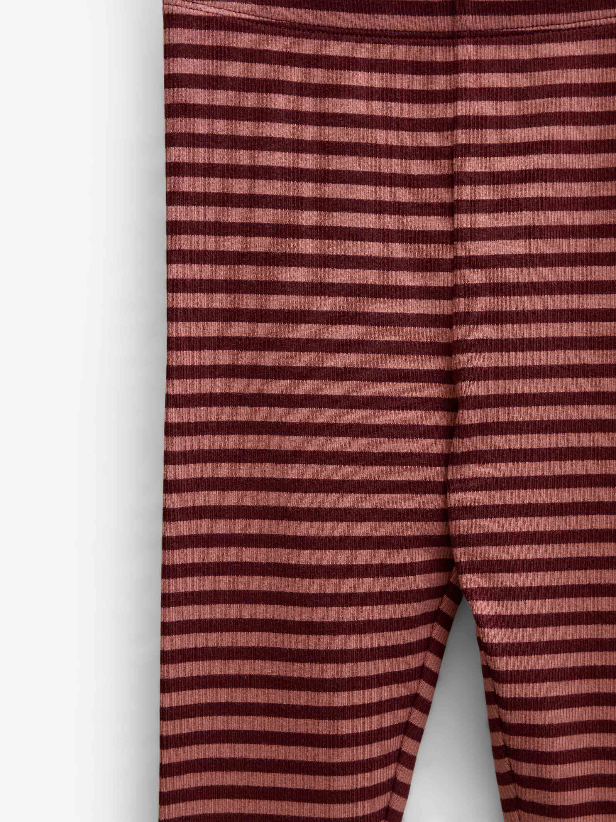 Stribede ribleggings Kids - Dusty Rose/Bordeaux | 101612 Gloria