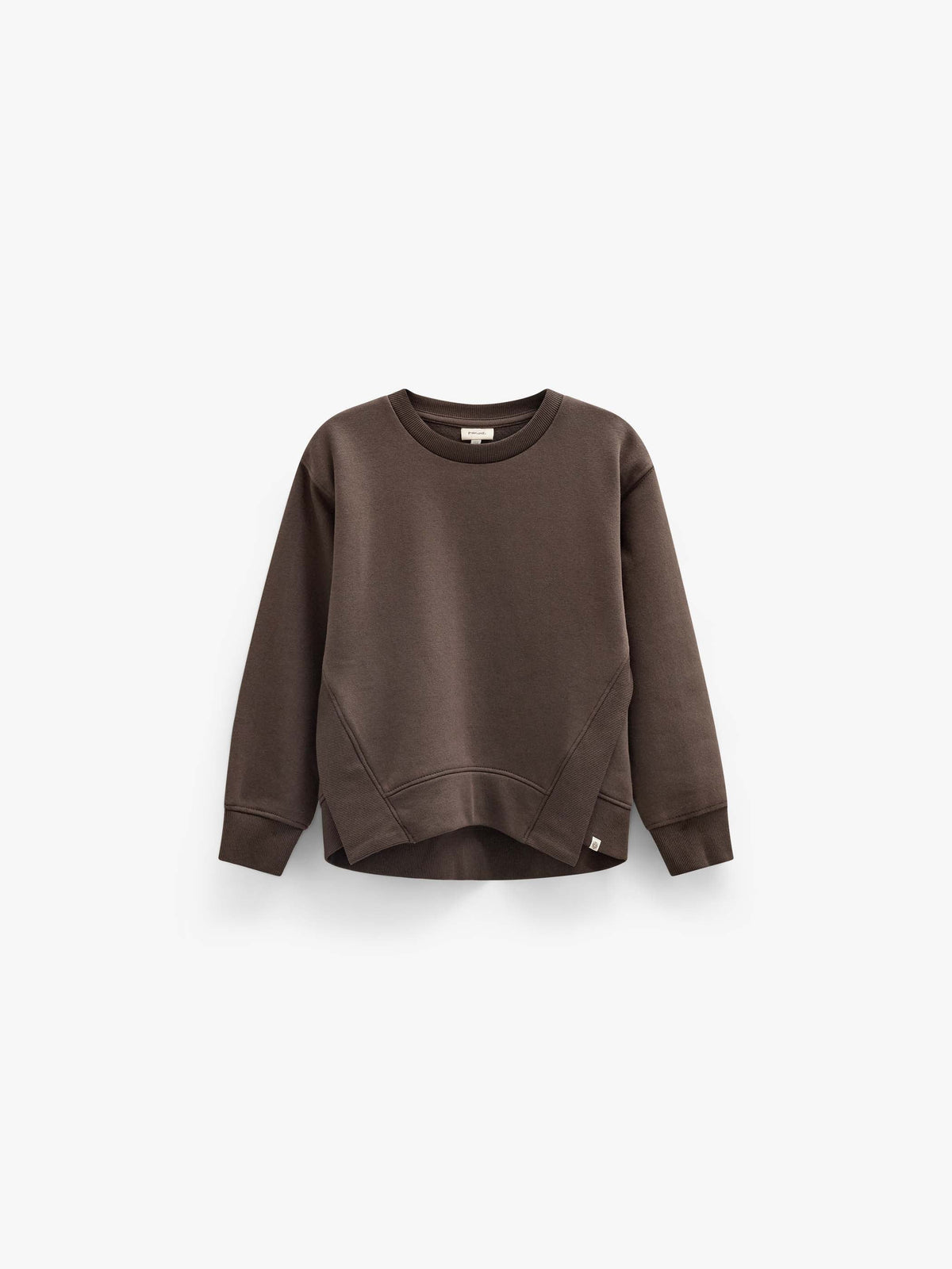 Sweatshirt med ribdetaljer Kids - Dark Brown | 101626 Zoe
