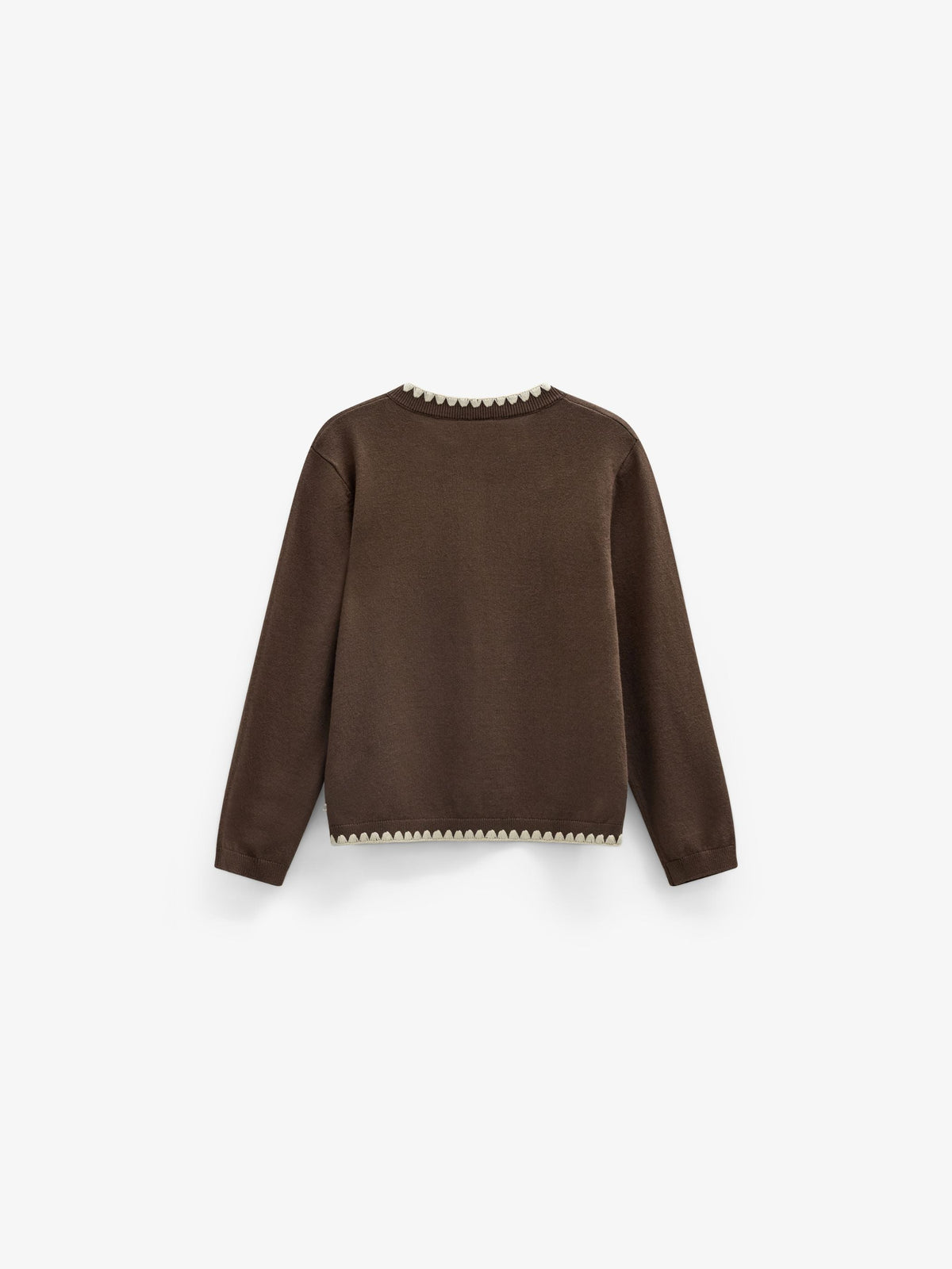Cardigan med kontraststikninger Kids - Brown/Offwhite | 101632 Lia