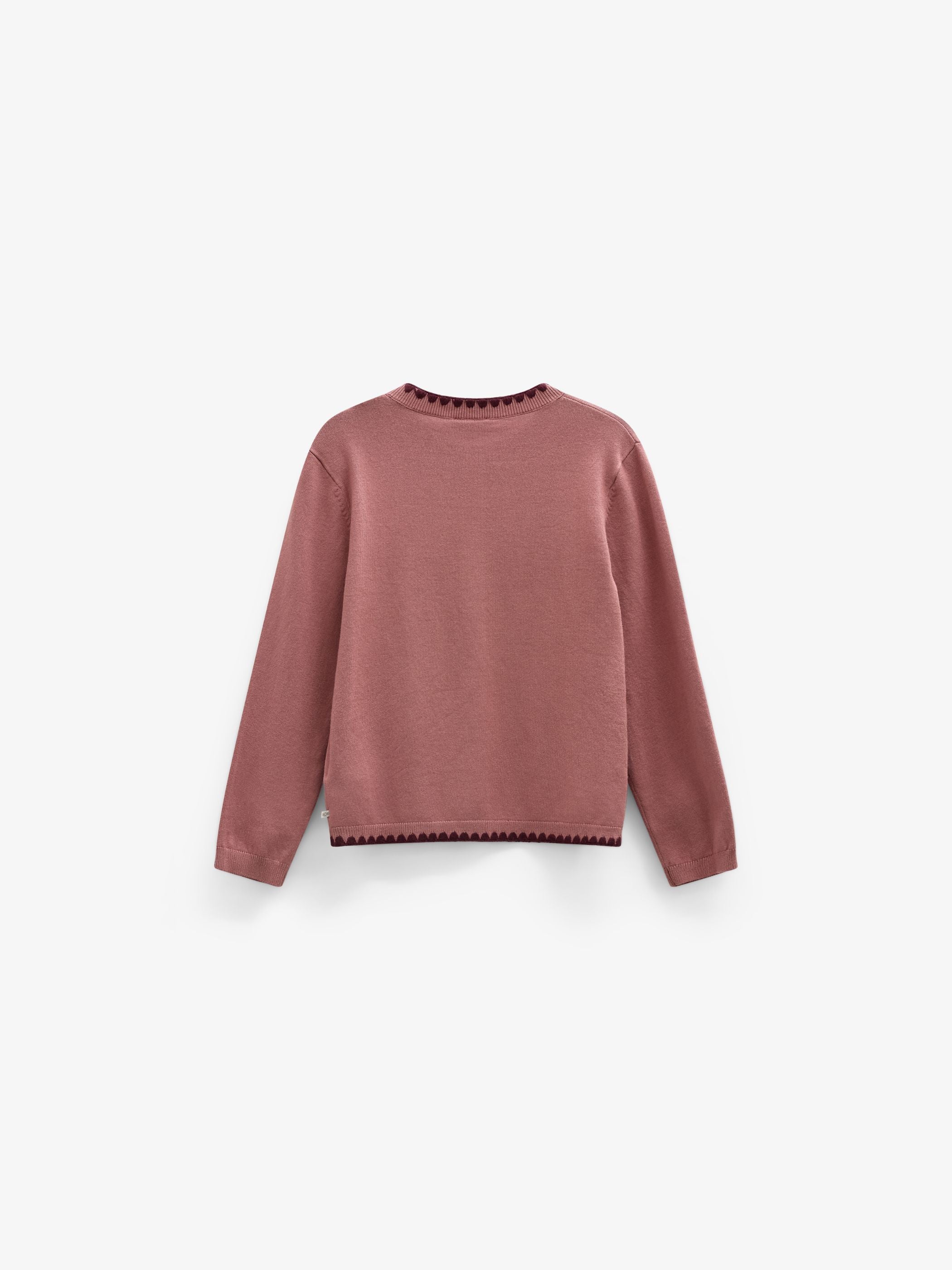 Cardigan med kontraststikninger Kids - Dusty Rose/Bordeaux | 101634 Lia