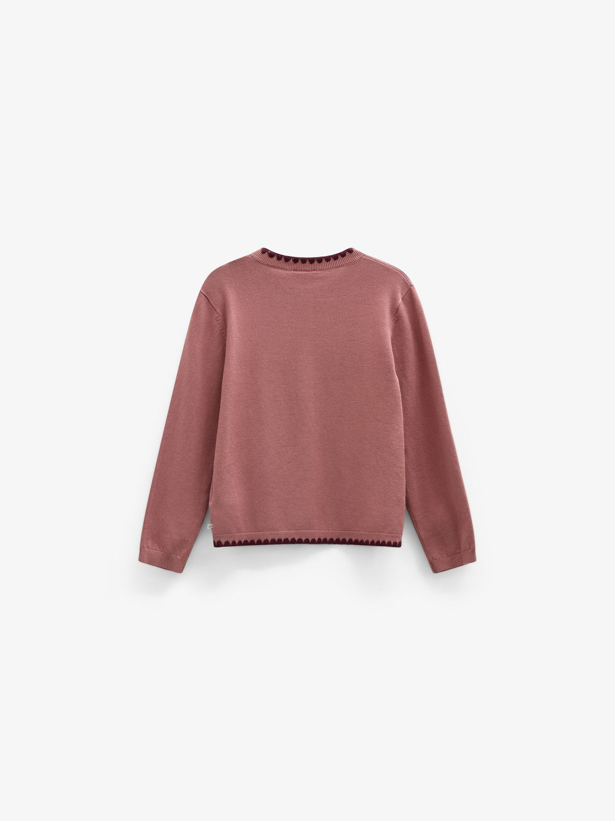 Cardigan med kontraststikninger Tween - Dusty Rose/Bordeaux | 101635 Lia
